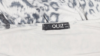 Quiz Women's Grey Animal Print Slip Dress - Size 14