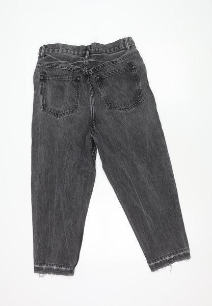 Zara Women's Grey Mom Jeans Size 10 Relaxed Fit