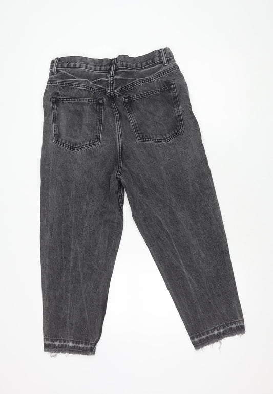 Zara Women's Grey Mom Jeans Size 10 Relaxed Fit