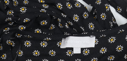 Red Herring Women's Floral Black Dress Size 14