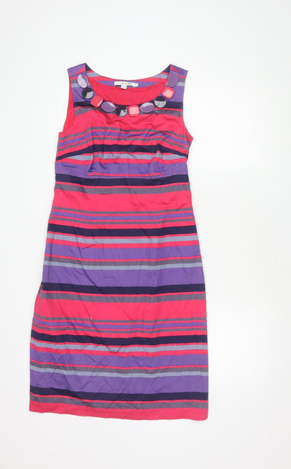 Boden Women's Multicoloured Striped Shift Dress Size 12
