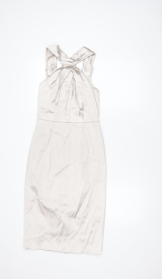 Karen Millen Ivory Pencil Dress, Halter, Size 10 - New