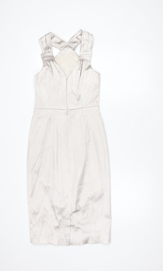 Karen Millen Ivory Pencil Dress, Halter, Size 10 - New