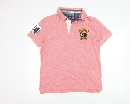 St George by Duffer Men's Pink Polo Shirt M Cotton