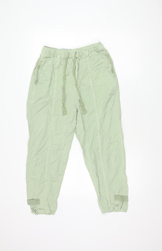 Womens UK Size XS Zara Relaxed Fit Cargo Green Trousers