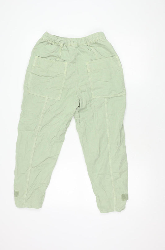 Womens UK Size XS Zara Relaxed Fit Cargo Green Trousers