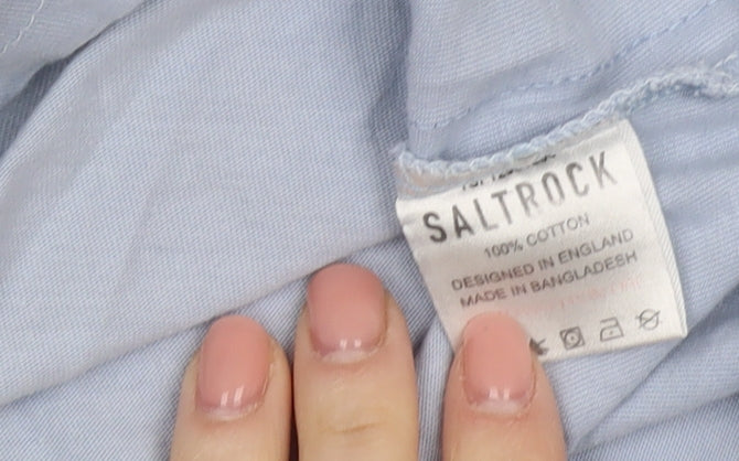 Saltrock Men's Blue Graphic Print T-Shirt, S, Cotton