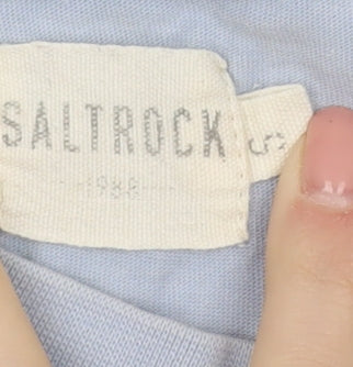 Saltrock Men's Blue Graphic Print T-Shirt, S, Cotton