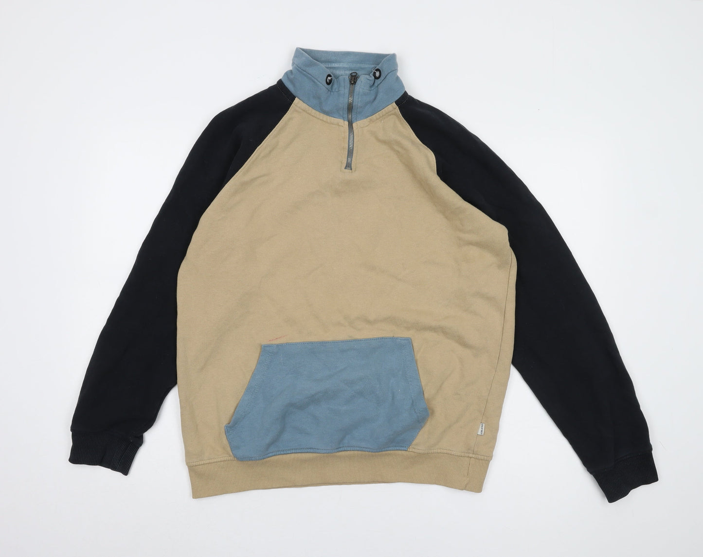 Mens UK Size XL Blend Beige Full Zip Sweatshirt
