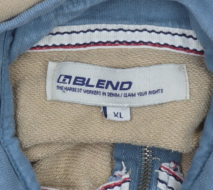 Mens UK Size XL Blend Beige Full Zip Sweatshirt