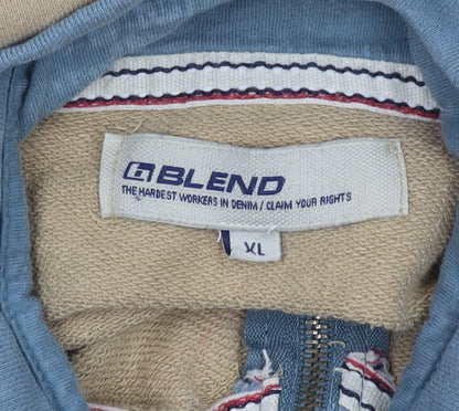 Mens UK Size XL Blend Beige Full Zip Sweatshirt