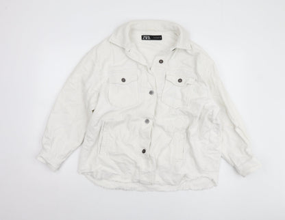 Womens UK Size S Zara White Basic Jacket