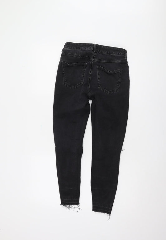 New Look Women's Black Skinny Jeans, Size 10, Distressed