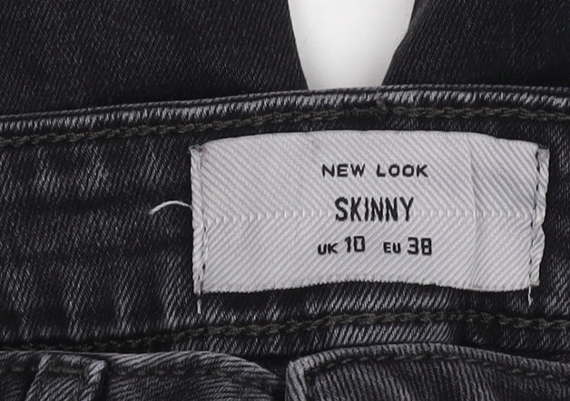 New Look Women's Black Skinny Jeans, Size 10, Distressed
