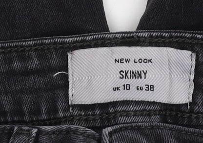 New Look Women's Black Skinny Jeans, Size 10, Distressed