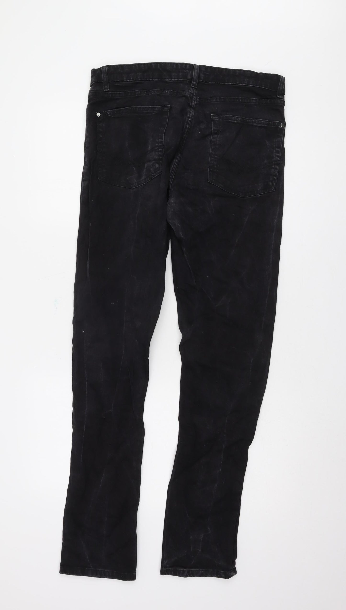 Firetrap Men's Black Slim Fit Straight Jeans, Size 34