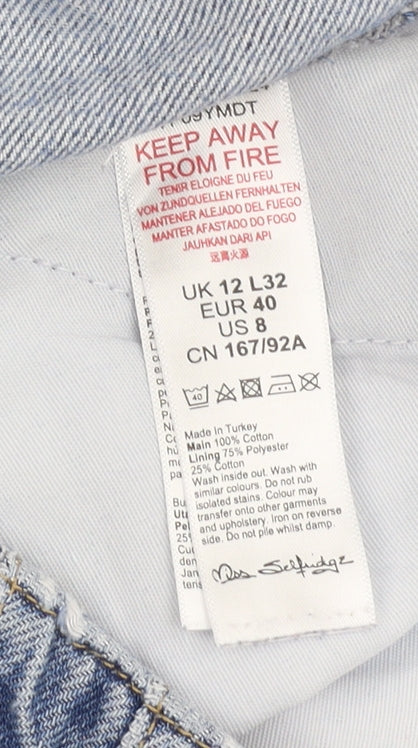 Miss Selfridge Women's Blue Tapered Jeans Size 12