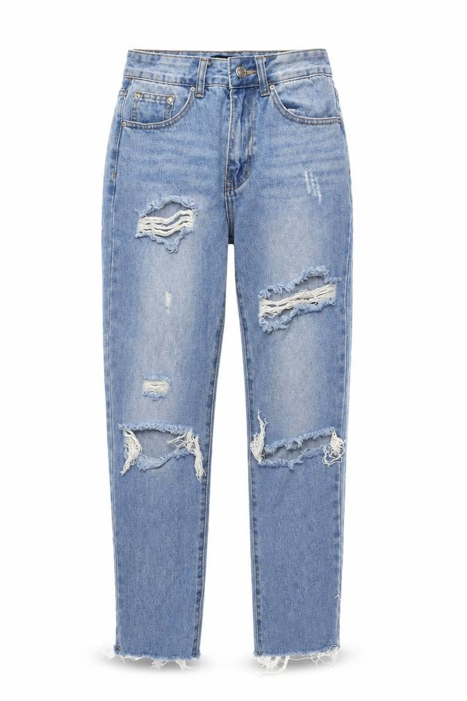 Womens UK Size 6 Momokrom Relaxed Fit Mom Blue Jeans