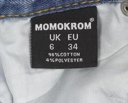 Womens UK Size 6 Momokrom Relaxed Fit Mom Blue Jeans