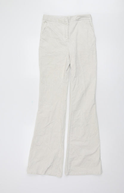 Womens UK Size 2XS H&M Regular Fit Casual Ivory Trousers