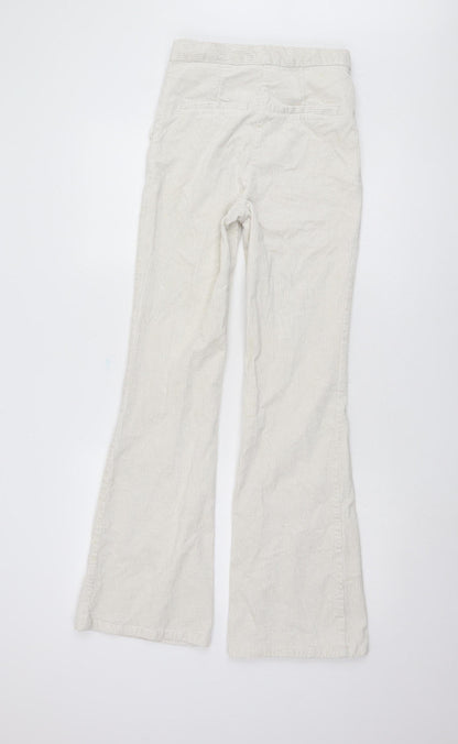 Womens UK Size 2XS H&M Regular Fit Casual Ivory Trousers