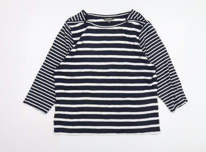 Laura Ashley Women's Blue Striped T-Shirt Size 20