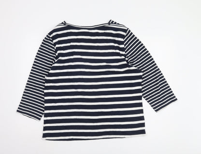 Laura Ashley Women's Blue Striped T-Shirt Size 20