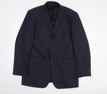 Mens UK Size 42 Charlton Gray Regular Blue Suit Jacket