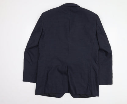 Mens UK Size 42 Charlton Gray Regular Blue Suit Jacket