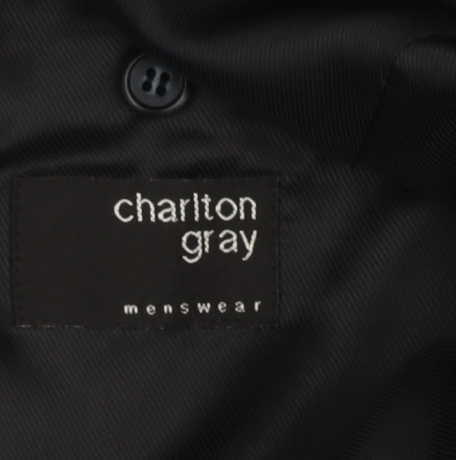 Mens UK Size 42 Charlton Gray Regular Blue Suit Jacket