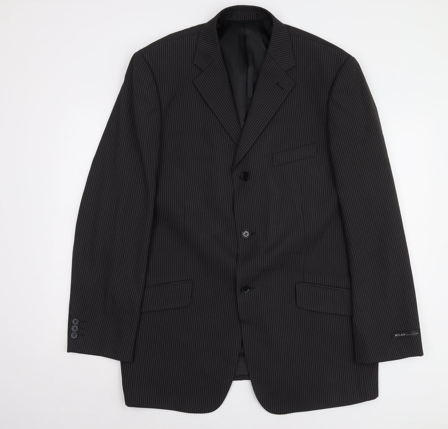 Milan Collection Men's Black Long Suit Jacket 44L