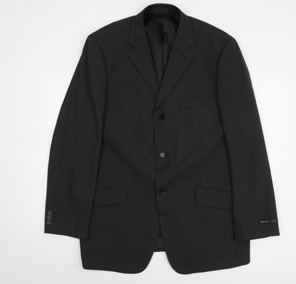 Milan Collection Men's Black Long Suit Jacket 44L