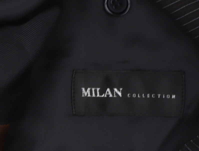 Milan Collection Men's Black Long Suit Jacket 44L