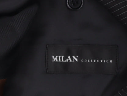 Milan Collection Men's Black Long Suit Jacket 44L