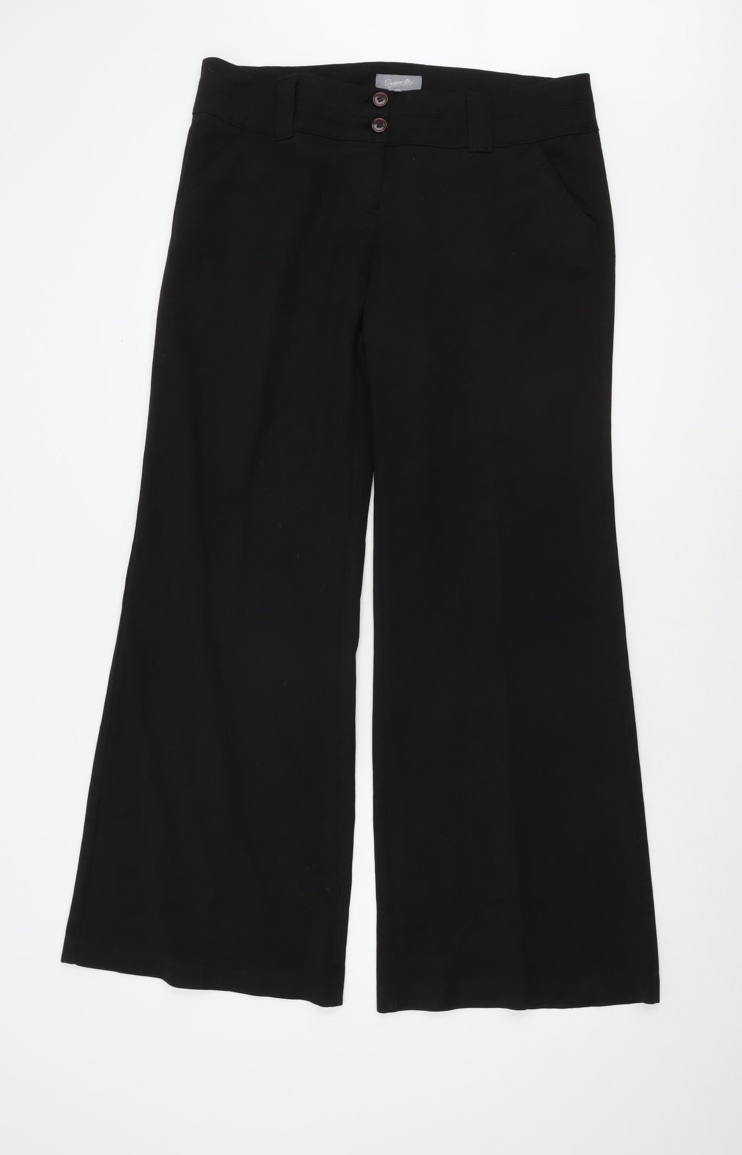 Sapparilla Women's Black Wide-Leg Trousers Size 16