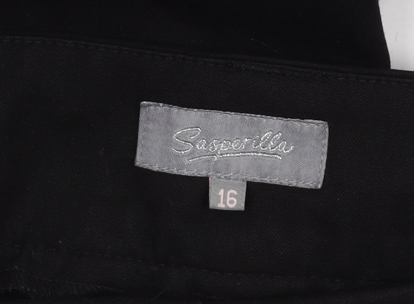 Sapparilla Women's Black Wide-Leg Trousers Size 16
