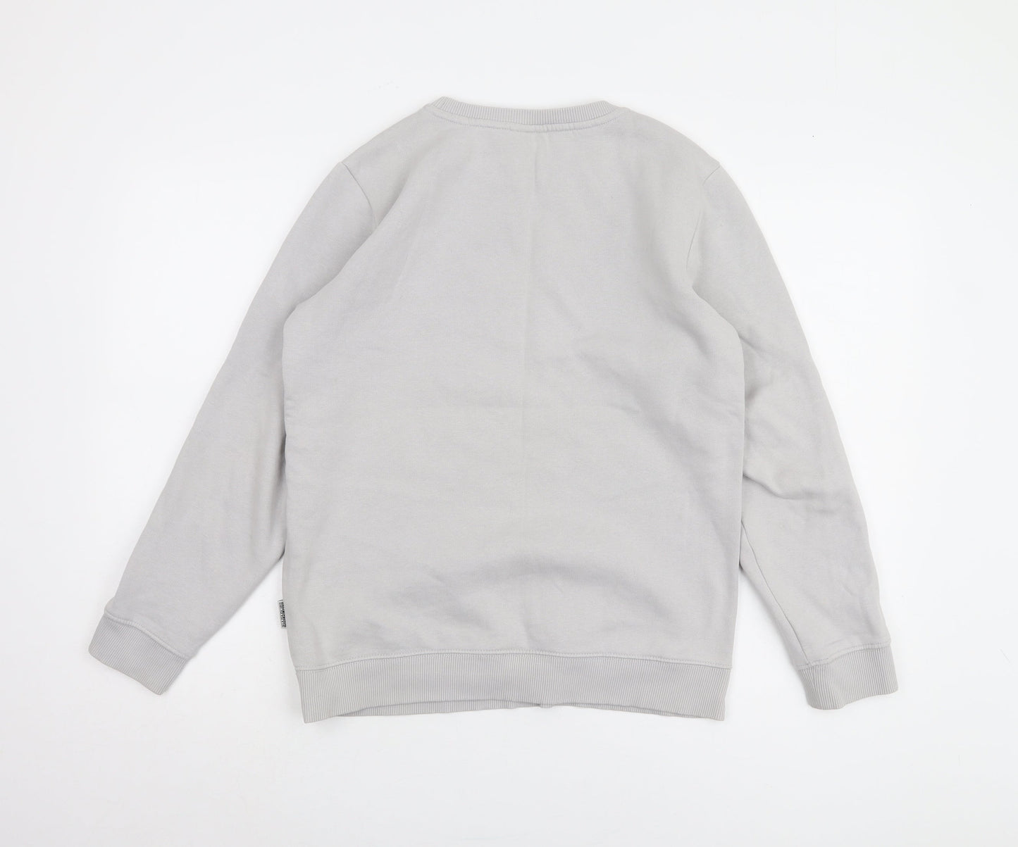 Napapijri Boys Grey Pullover Sweatshirt - Size 14Y, Logo Accent