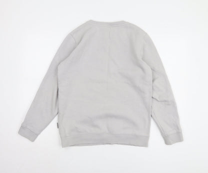 Napapijri Boys Grey Pullover Sweatshirt - Size 14Y, Logo Accent