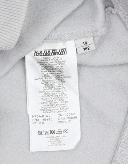 Napapijri Boys Grey Pullover Sweatshirt - Size 14Y, Logo Accent