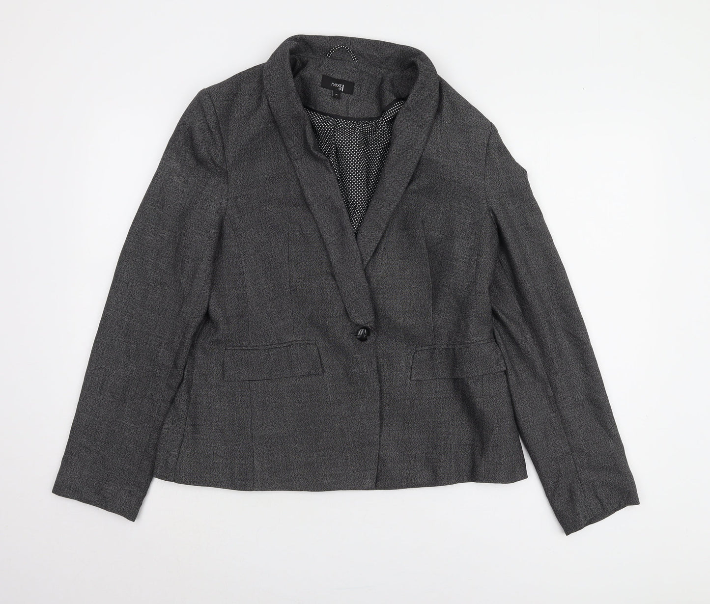 Next Women's Grey Blazer Size 14, Lined Workwear Essential