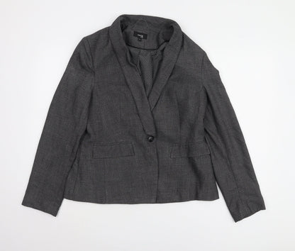 Next Women's Grey Blazer Size 14, Lined Workwear Essential