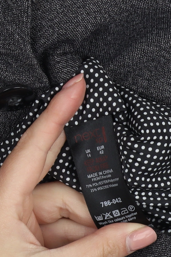 Next Women's Grey Blazer Size 14, Lined Workwear Essential