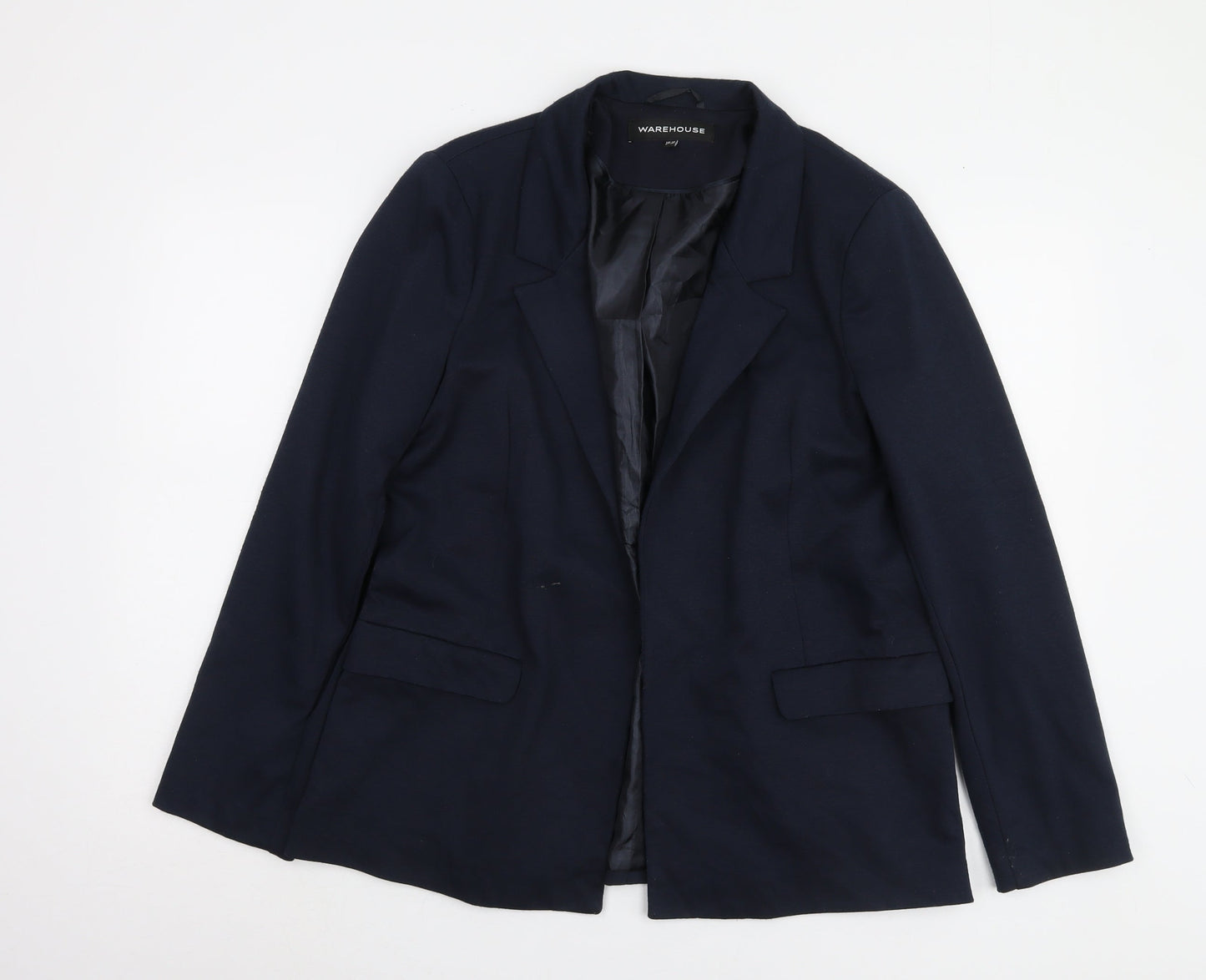 Warehouse Women's Blue Blazer Size 16 Regular Fit