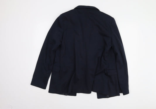 Warehouse Women's Blue Blazer Size 16 Regular Fit