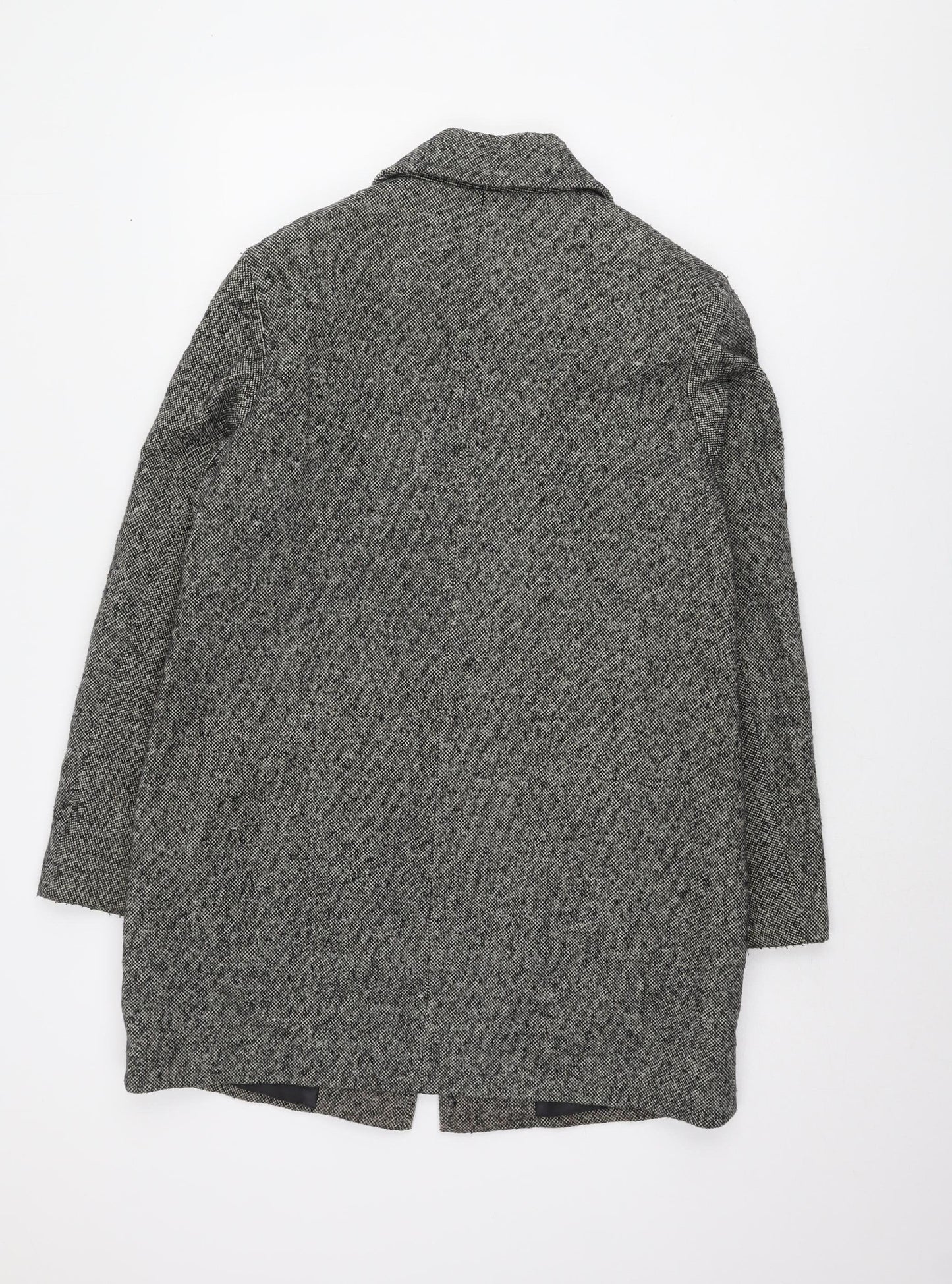 Marks & Spencer Women's Grey Wool Overcoat Size 12