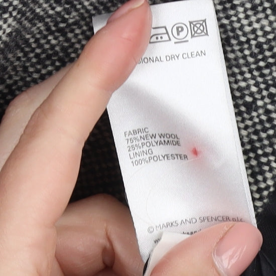 Marks & Spencer Women's Grey Wool Overcoat Size 12