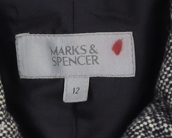 Marks & Spencer Women's Grey Wool Overcoat Size 12