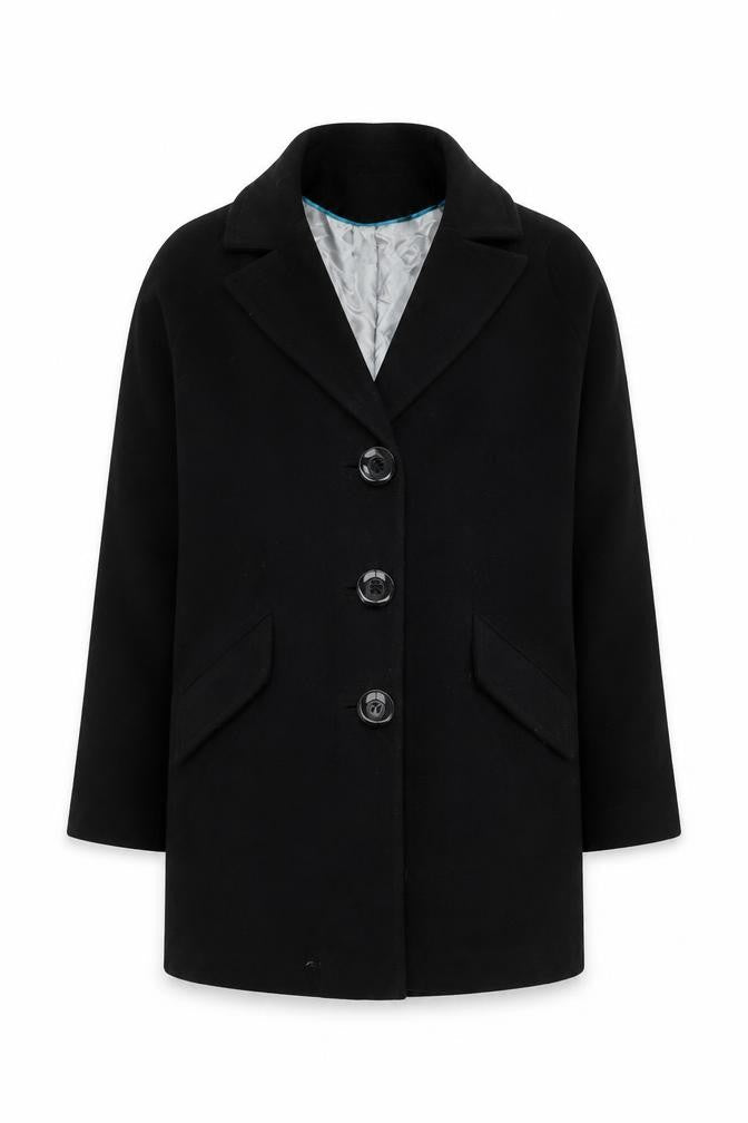 Womens UK Size S Wallis Black Overcoat