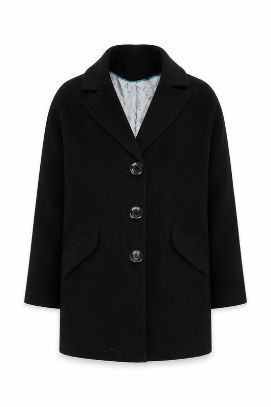 Womens UK Size S Wallis Black Overcoat