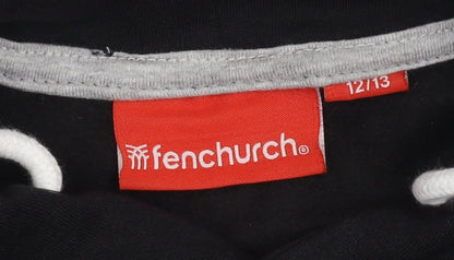 Fenchurch Boys Black Graphic Hoodie 12-13 Years